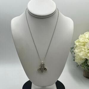 Brighton ILLUMINA Bumblebee Pendant‎ Silver Reversible Pave Crystal Necklace ADJ
